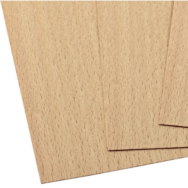 Natural Beech Veneer Chips x 24PCS, Thickness 0.4mm Approx, Suitable for Model Making and Crafts, Untreated Wood Sheets Combo