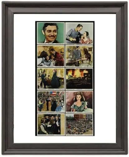 Framed Poster Gone with the Wind Lobby Cards 2 Picture Frame 16x12 inches Photo Paper Print