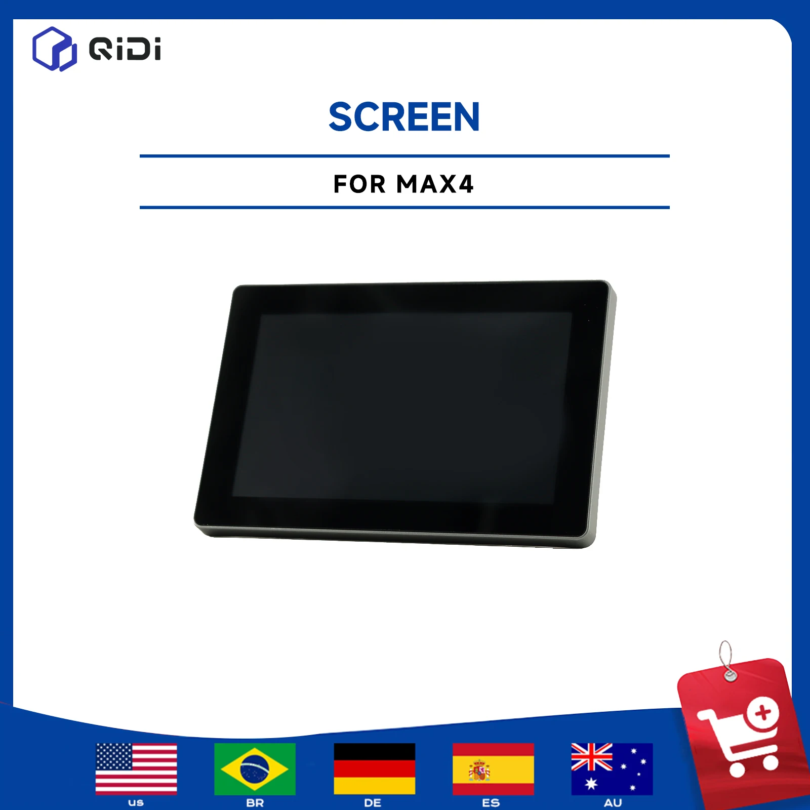 QIDI Max4 Touch Screen Display Panel 3D Printer Smart Controller LCD Monitor Module Placa Tela Touch Screen Peças
