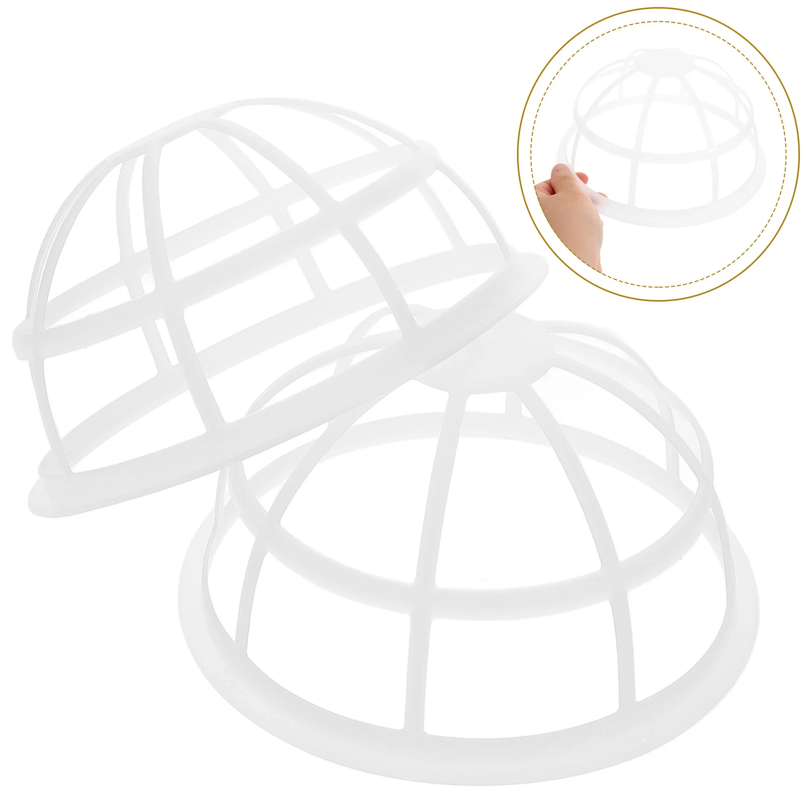 

2Pcs Hat Washer Cage Reusable Plastic Baseball Cap Protector Holder Hat Cleaner Cage for Washing Machine