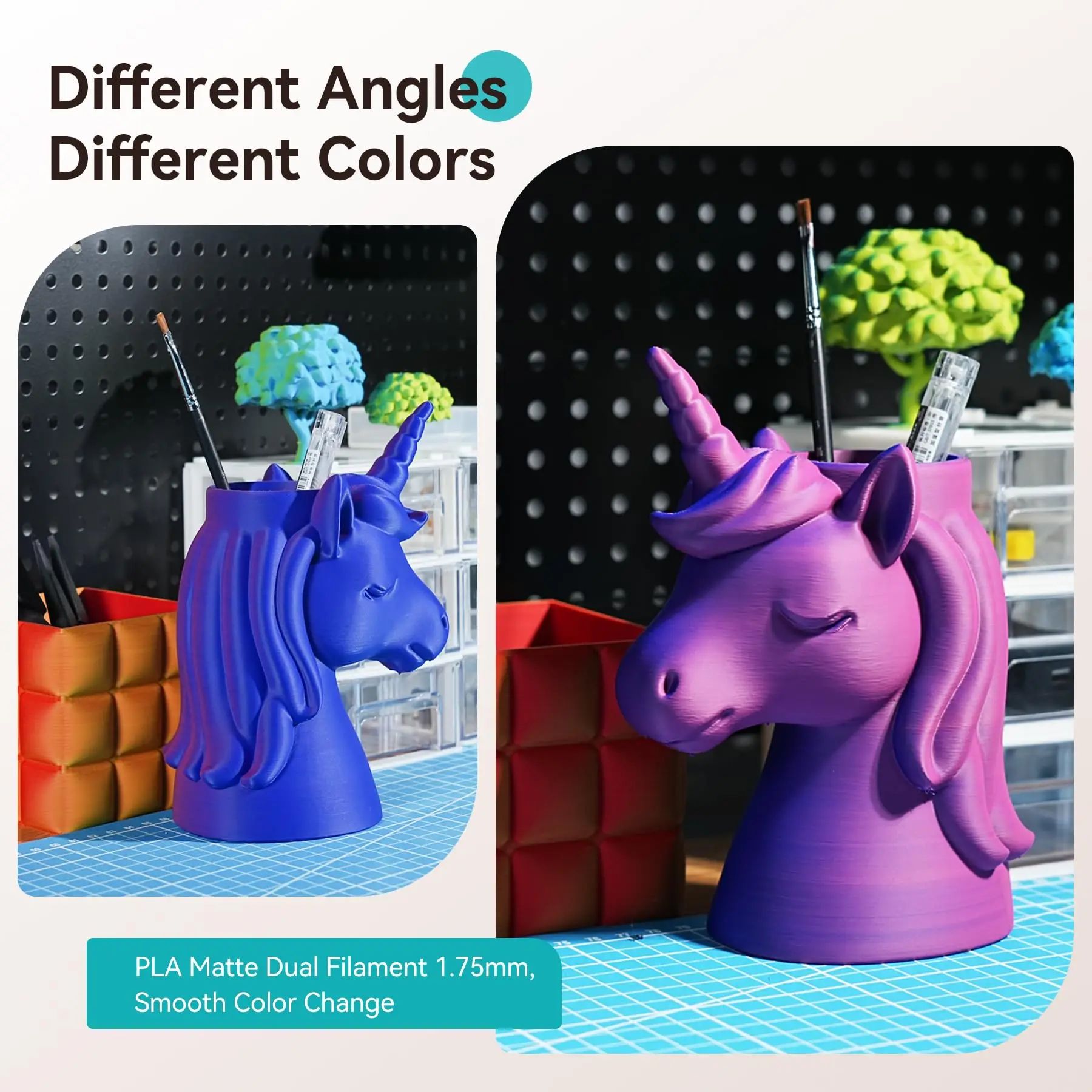 SUNLU 5KG Dual Color Matte 3D Printer Filament 1.75mm 1kg +/- 0.02mm PLA Matte Filament Fit Most FDM 3D Printer & 3D Pen