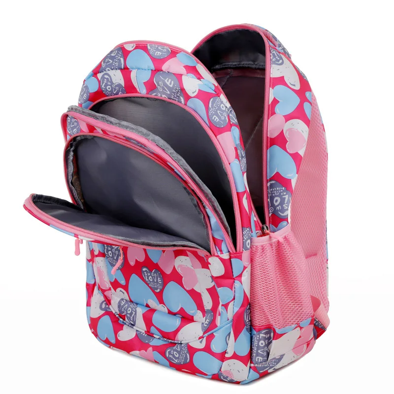 Backpack Women's Large Capacity High School Students Full of Love Oxford Cloth Bag To Go Out To Play Large Capacity Schoolbag