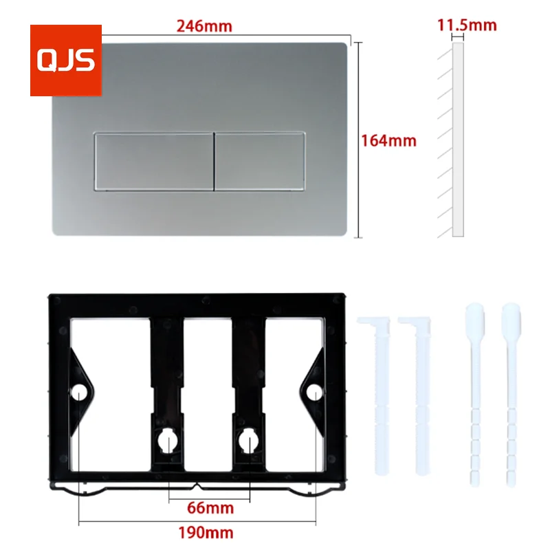 

Dual Flush Actuator Plate for HiddenTank, Toilet Push Bottons, Panel with Sigma Button UP300, UP720 Matt Silver Gray