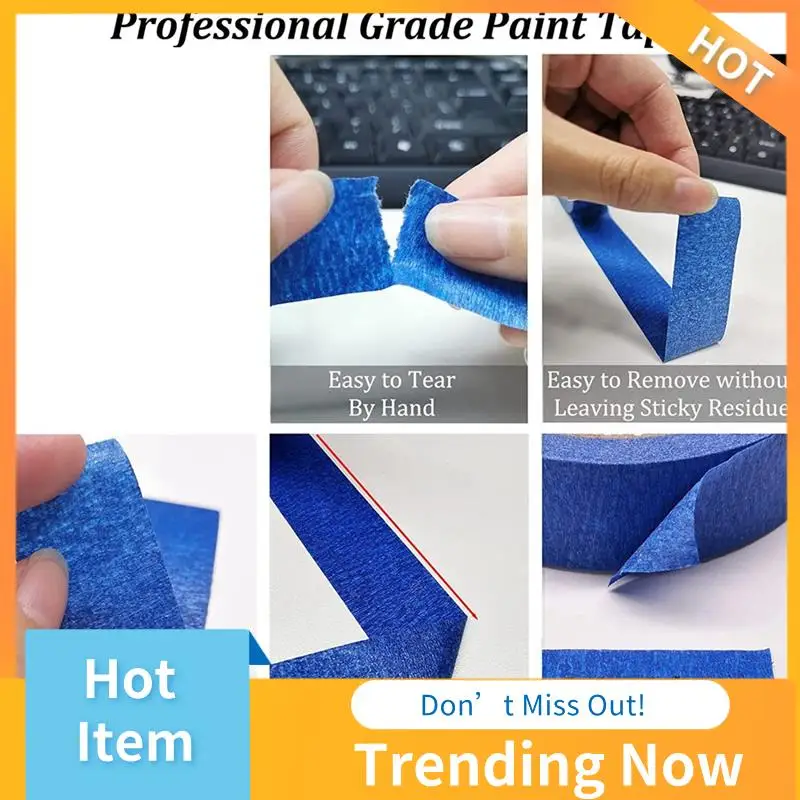 1Set Blue Painters Tape Safe Wall Painting, Edge Finishing-1 Inch X 22 Yards Blue