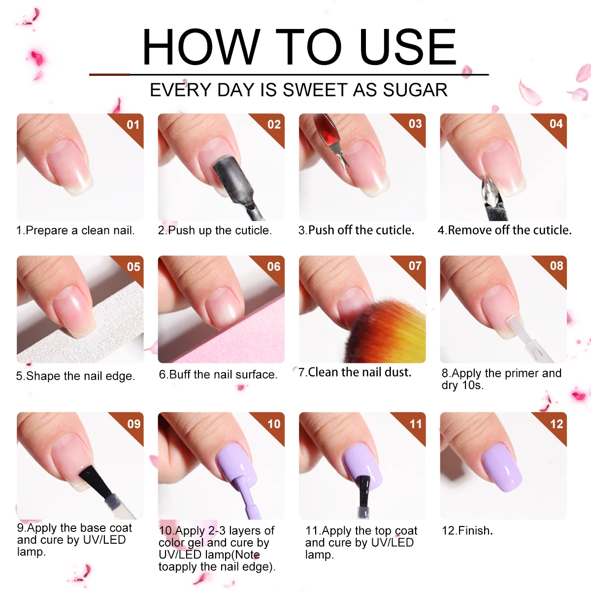 12 SZT. Lakier Żelowy do Paznokci 8ML Brokatowy Zestaw Lakierów Żelowych Soak Off UV LED Żel dla Początkujących Manicure Art DIY Salon/Dom Zestaw