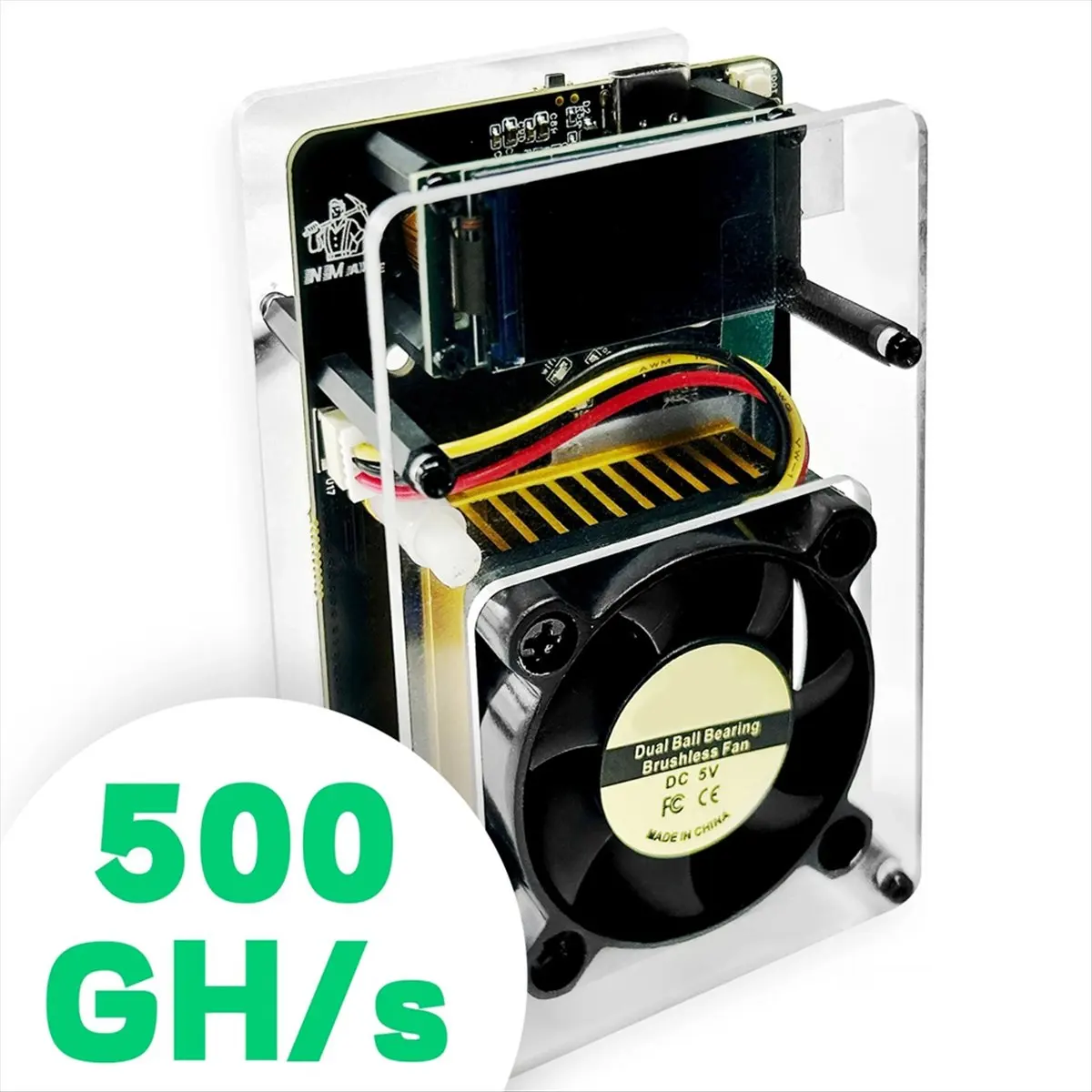 A46U NMAxe for BTC Miner Solo Lottery Miner BM1366 ASIC Chip 500G-550Gh/S with Support USB 30W-PD EU Plug
