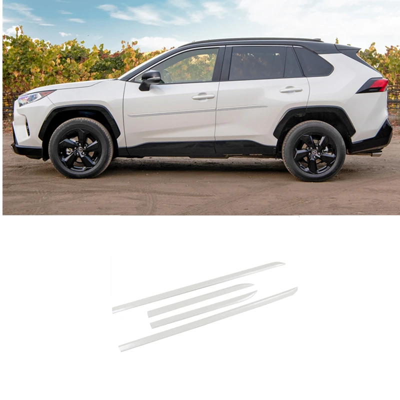 

Car Accessories For Toyota RAV4 2019 2020 2021 2022 ABS Side Door Body Anti-scratched Protector Molding Trim 4pcs