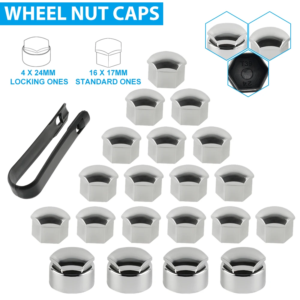 17mm Car Wheel Nut Caps Bolt Covers Universal for BMW for VW for Audi for Fiat for Ford for Opel for Nissan for SEAT for Skoda