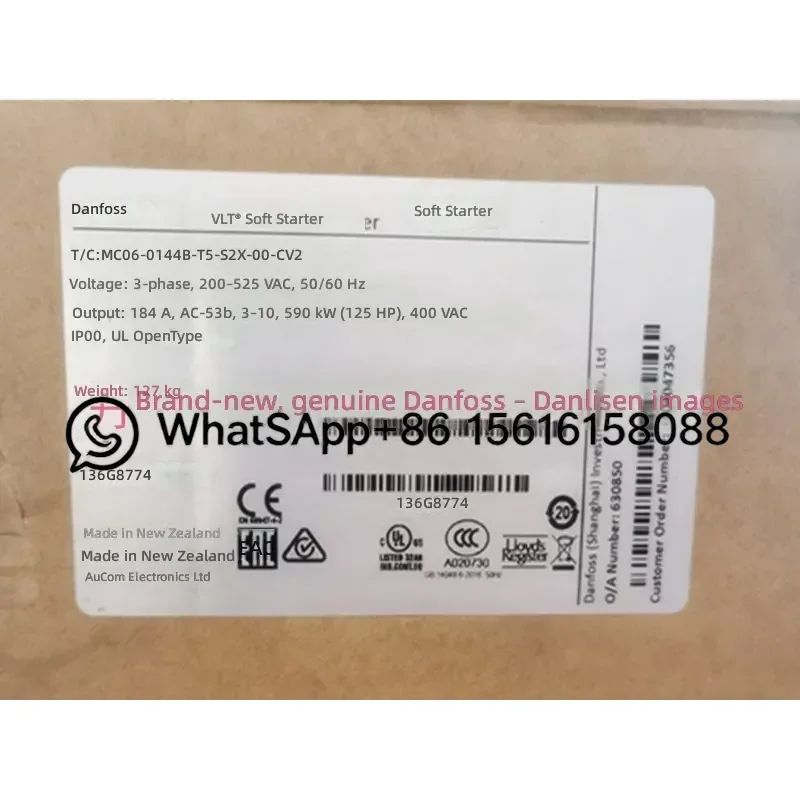 MCD600 Danfoss Soft Starter 136G8774 MCD6-0144B-T5-S2X-00-CV2 90KW Motor Control Unit Industrial Automation Part