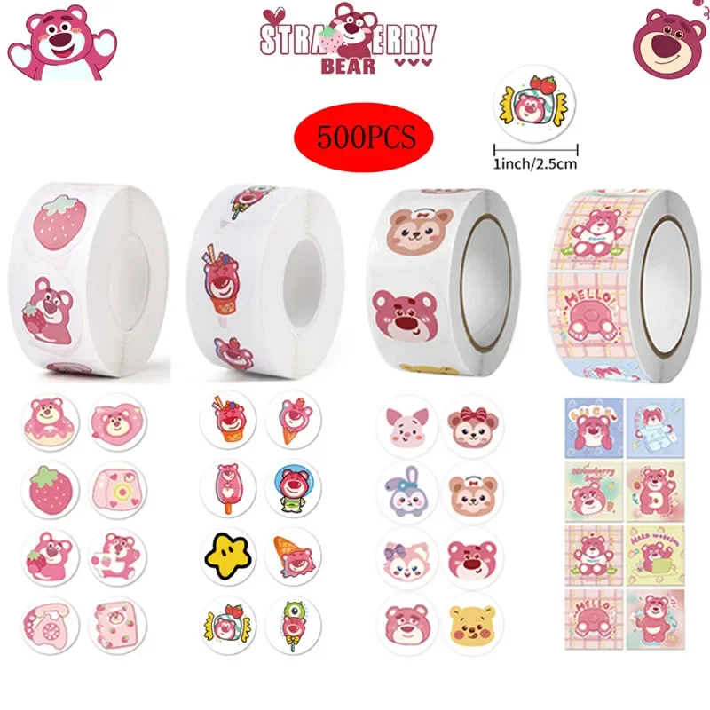 

500PCS Kawaii Lotso Stickers DIY Cute Cartoon Anime Figure Image Children's Reward Envelope Sealing Decoration Sticker Kid Gifts