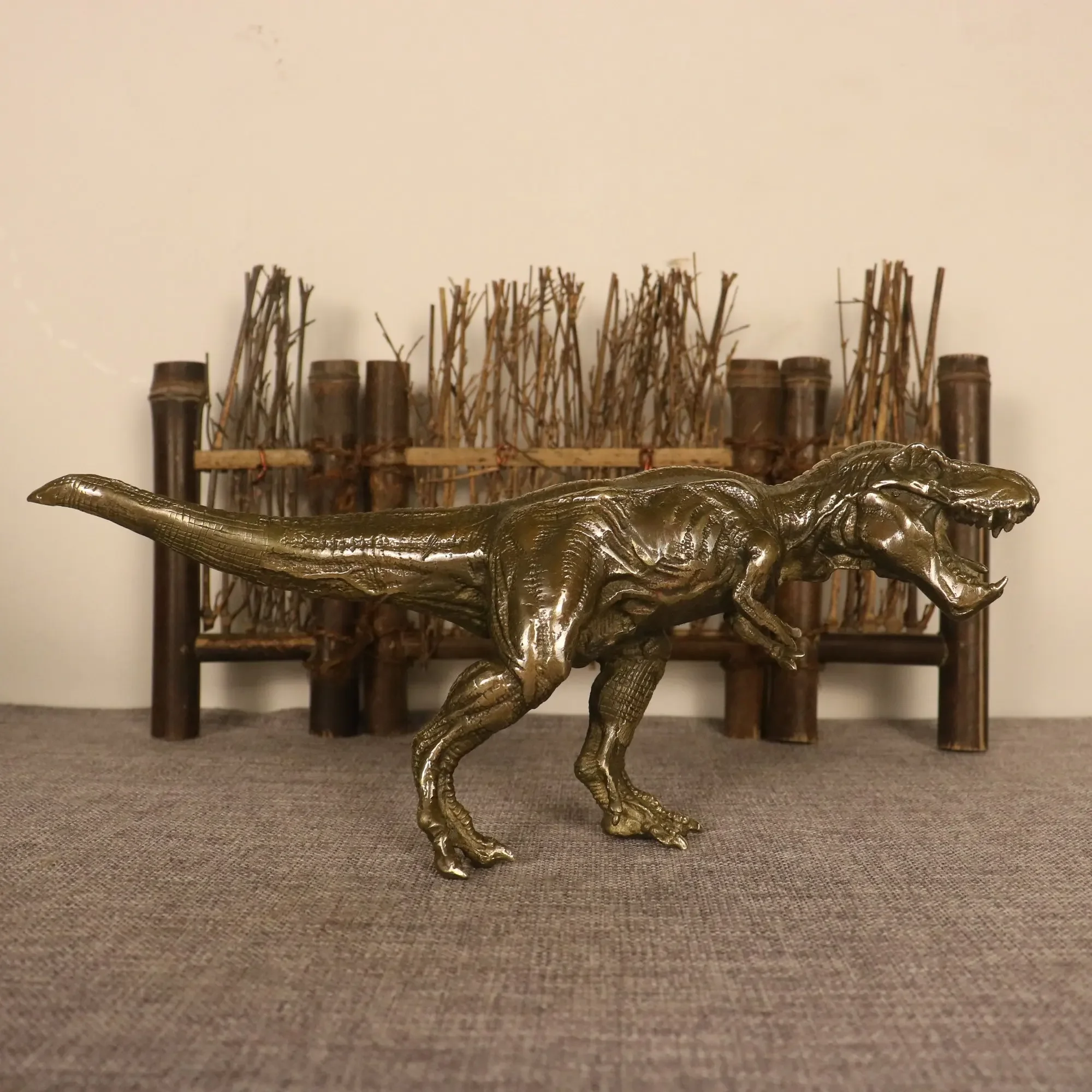 China Copper Brass Small Dinosaur Crafts Statue