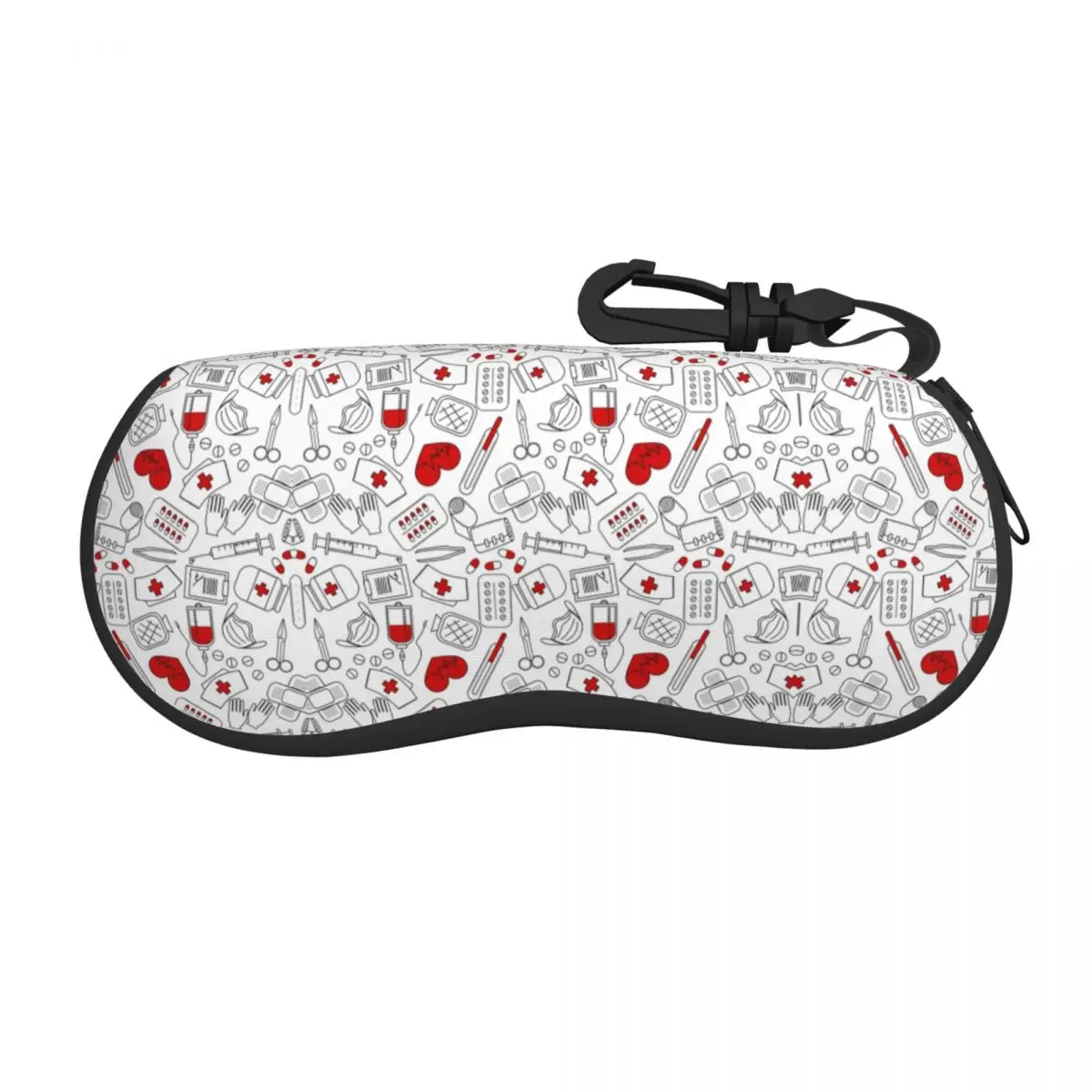 Custom Nurse Themed Pattern Shell Glasses Case Unisex Cool Nursing Tool Eyeglasses Case Sunglasses Protector Box