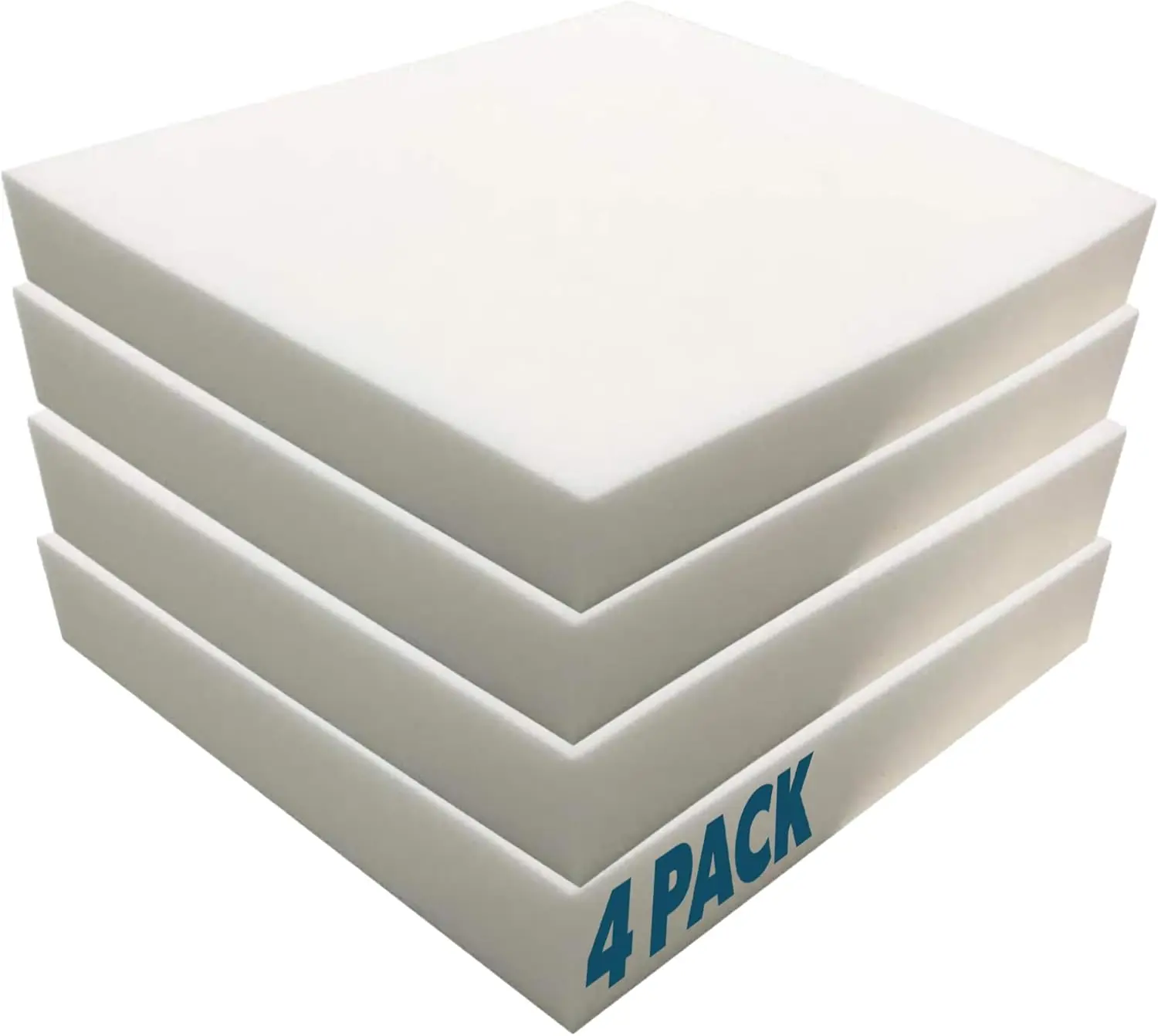 

4-Pack High-Density Upholstery Foam Sheets, 2x20x20 Inches, for Couch Cushion Replacement and Chair Padding