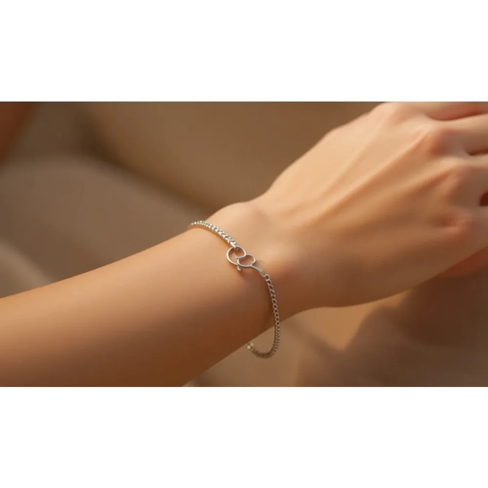 Pulsera de Cadena de Serpiente con Corte de Diamante Italiano en Plata de Ley 925, Tobillera Unisex, Caja de Regalo