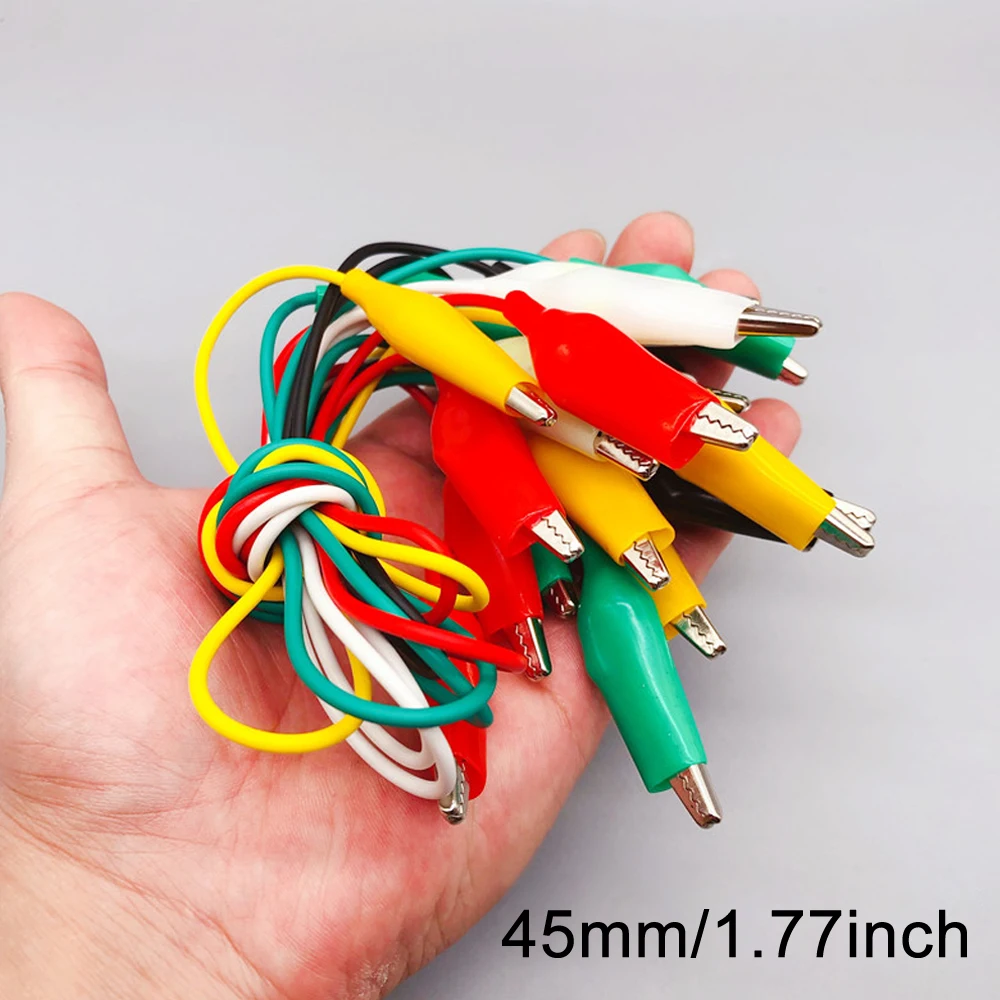 10pcs 50cm Clip Number 28/35/45mm Alligator Clips with Wires, Jumper Wires with Alligator Clips for Electrical Alligator Clip