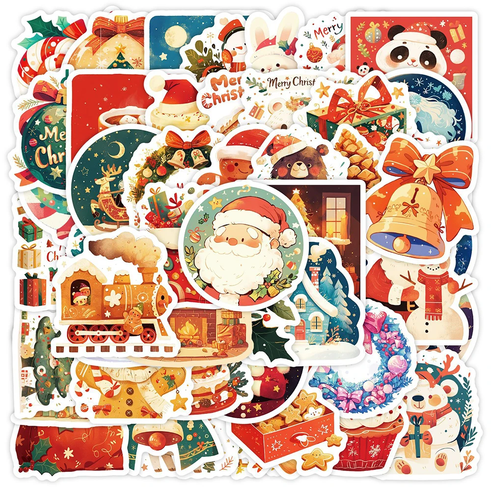 10/30/50pcs Christmas Cartoon Stickers Decoration For Fridge Wall Skateboard Suitcase Phone Laptop Bike Graffiti Toys Party Gift