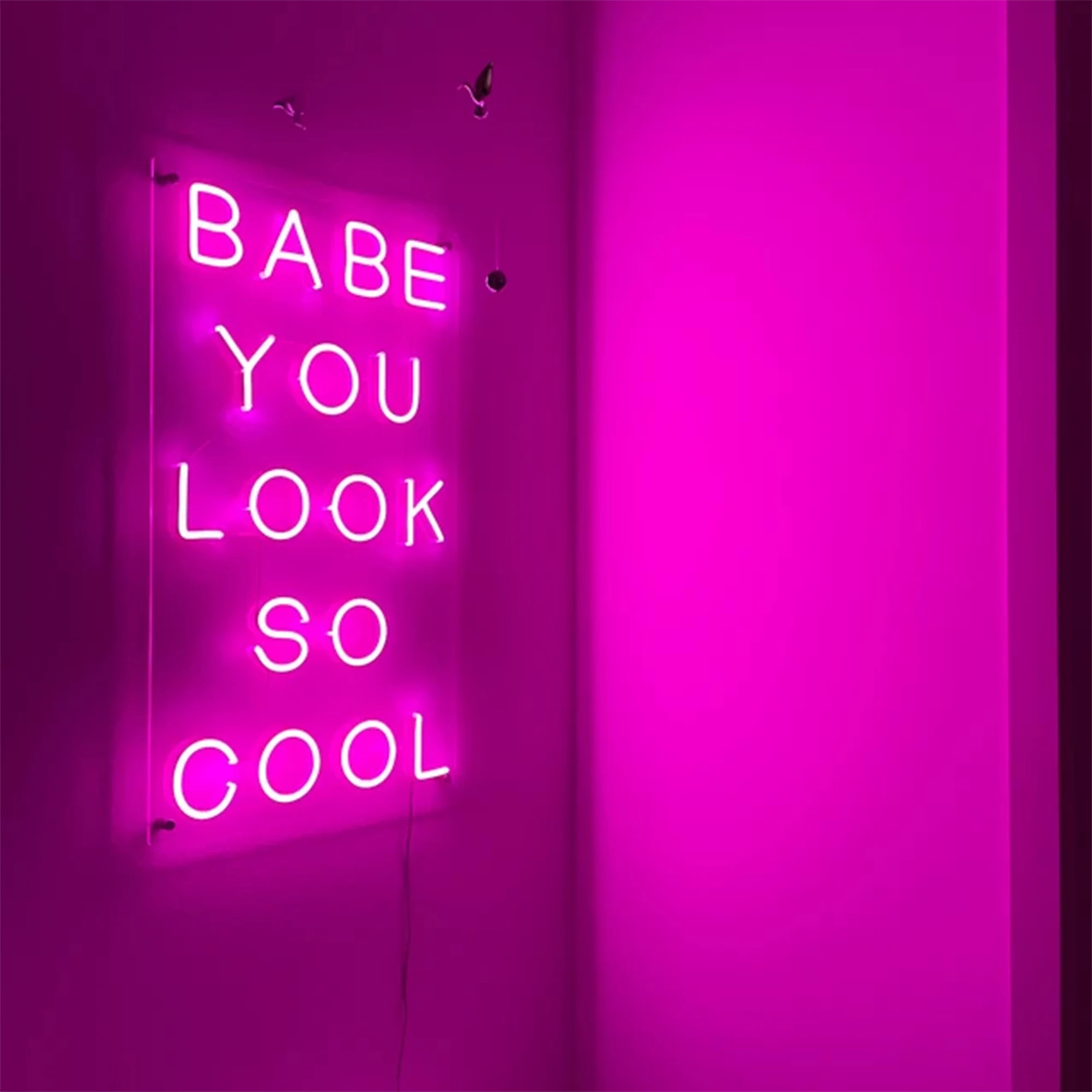 

Babe You Look So Cool Neon Sign Custom Neon Sign Wedding Party Decor Led Light For Bedroom Home Gym Salon Bar Wall Decor Neon