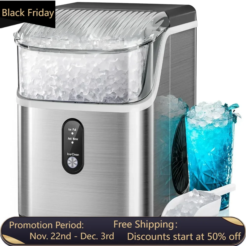 

Ice Makers Countertop, 35lbs/Day, One-Click Operation, Self-Cleaning, Pellet Ice Maker Countertop for Home/Kitchen/Office