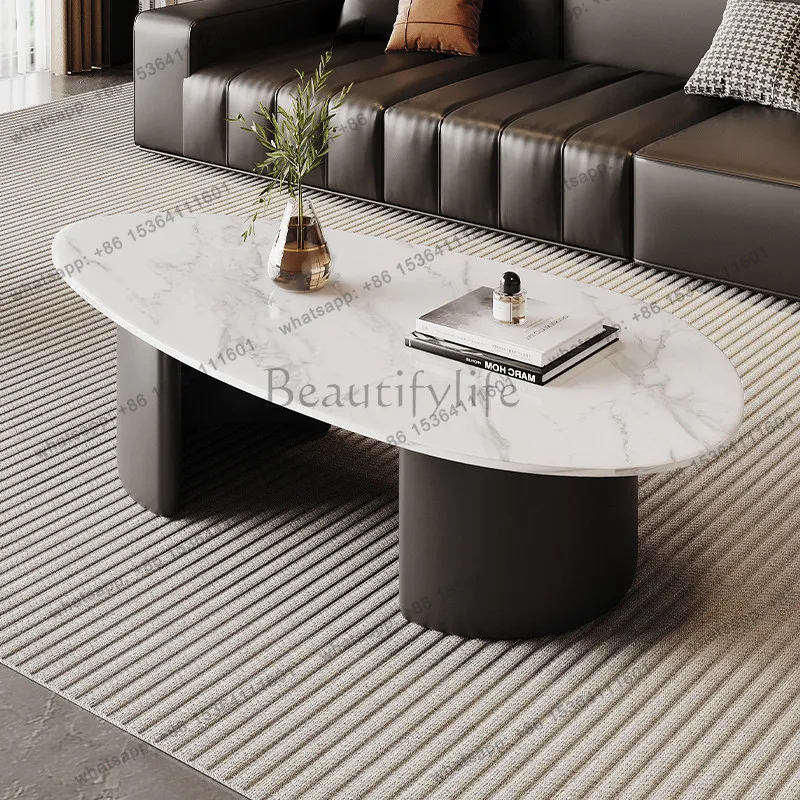 zj.Light Luxury High-end Rock Slab Tea Table Special-shaped Modern Minimalist Mesas De Centro Para Sala Coffee Table Home Furnit