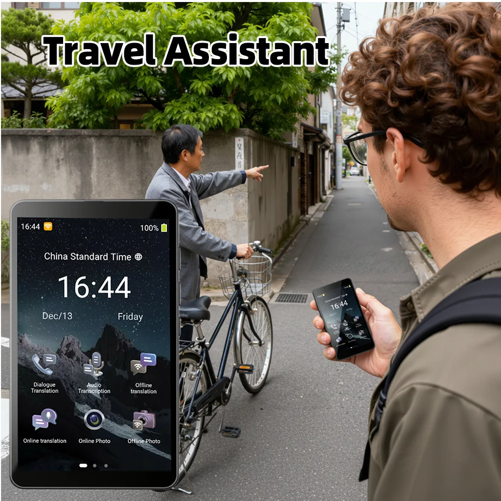 MSAI 142 لغة مترجم AI 2300 مللي أمبير 1 + 16 جيجابايت شاشة لمس كاملة صور مجموعة صوت ترجمة غير متصلة بالإنترنت للسفر والأعمال