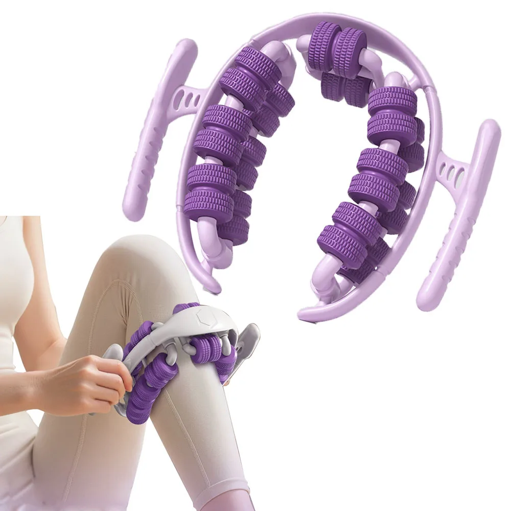 Newest 28 Wheels Six-Axis Floating-Point Annular Leg Clamp Massager Flexible Ring Arm Neck Slimming Roller Massage for Body