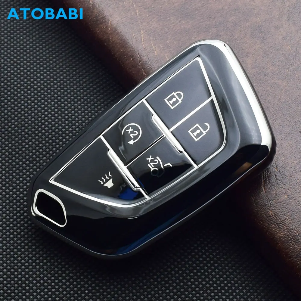 

TPU Car Key Cover Auto Accessories For Cadillac 2020 CTS CT4 CT5 Escalade 2021 2022 Keychain Remote Fobs Shell Protector Case