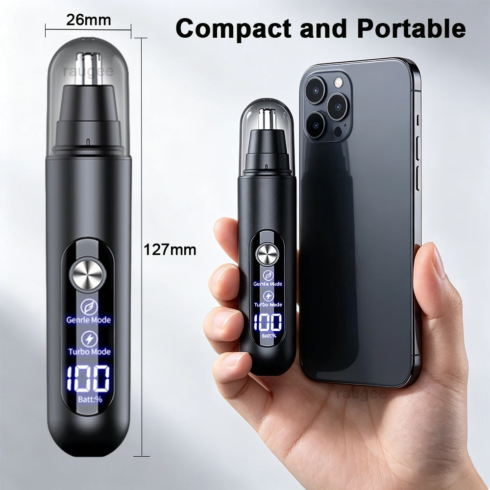 Nose Hair Trimmer for Men Portable Nose Hair Remover USB Rechargeable Electric Nose and Ear Hair Trimmer Mini Nose Hair Clipper view 6