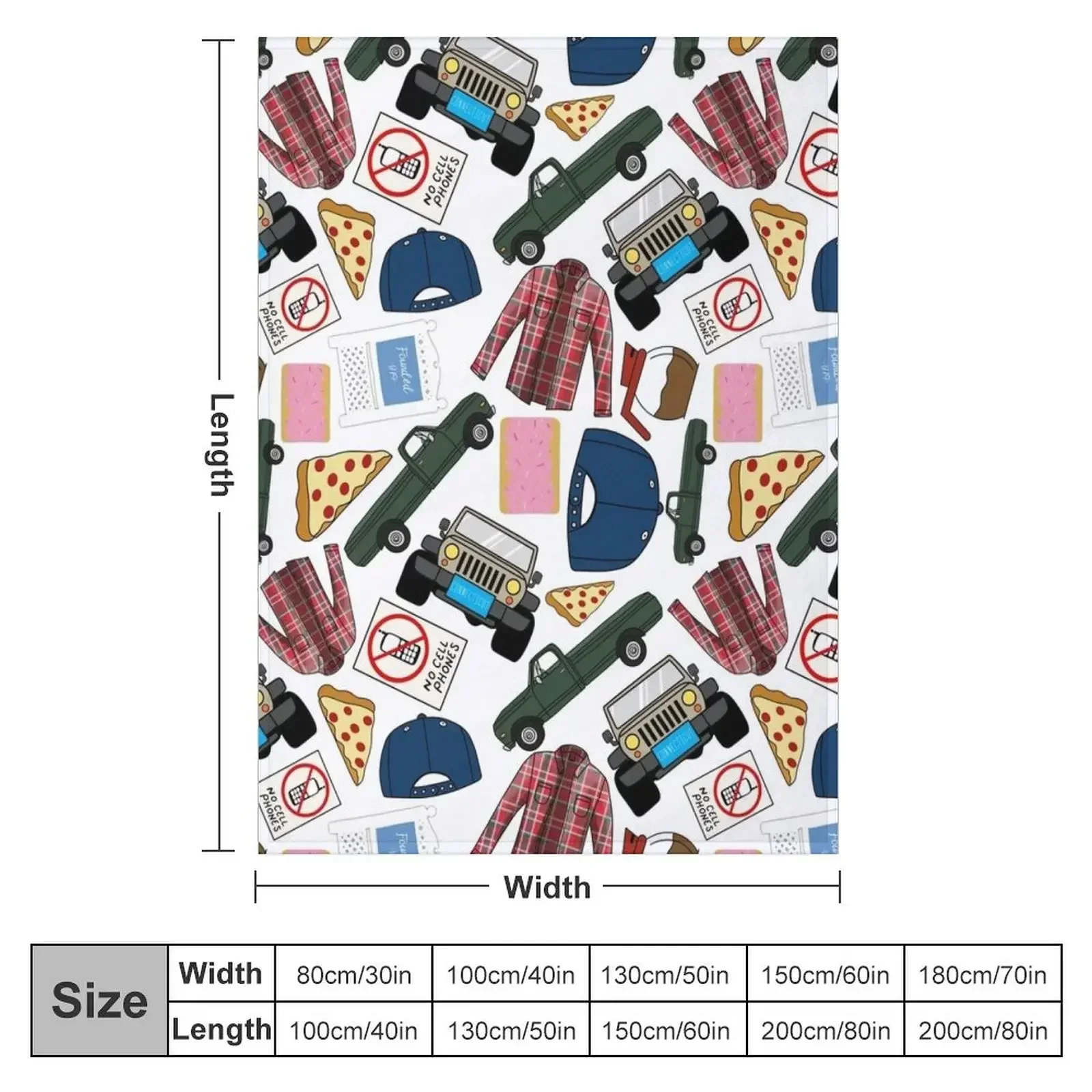 Luke Lorelai Fan Pattern Icons All Over Print White Pack Throw Blanket Soft Plush Plaid Bed Fashionable Blankets