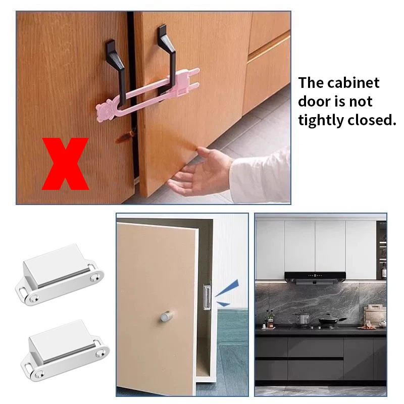 4/10/15 قطعة سدادة باب الخزانة المغناطيسية، مناسبة لأبواب الأثاث مثل الخزانات وخزائن الأحذية وأبازيم الأبواب المغناطيسية #2