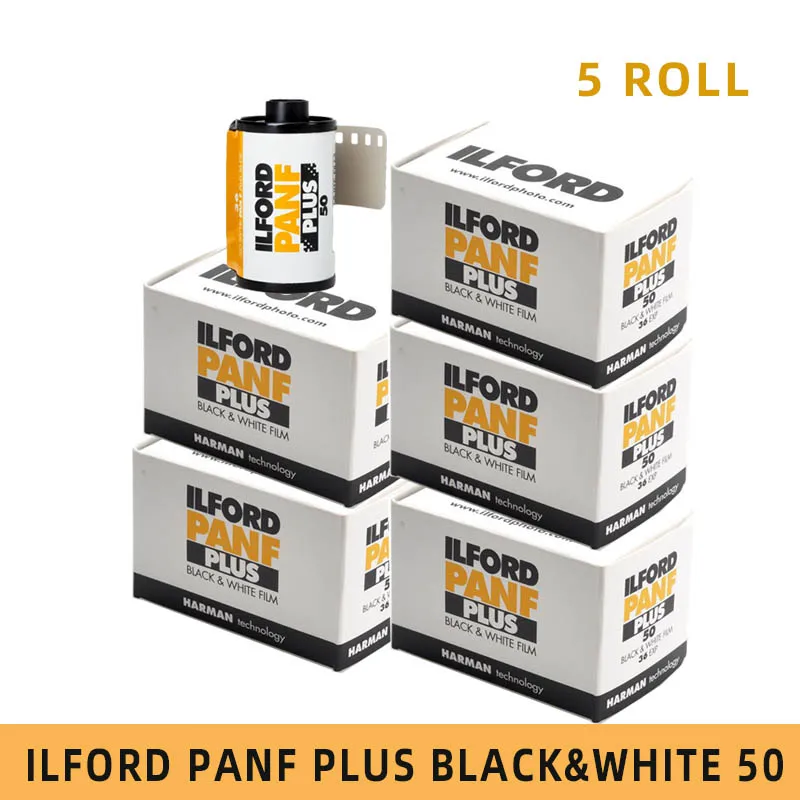 

5 рулонов ILFORD Pan + 50 Ilford 135 черно-белая пленка 35 мм PANF PLUS 50 Media Photography