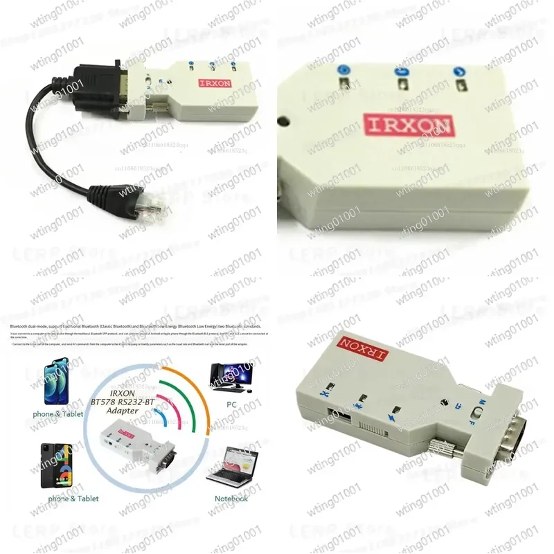 for BT578 V3 Wireless Serial Converter RS232 to USB Type C Cable with Male Female Connectors for Data Transfer and Power