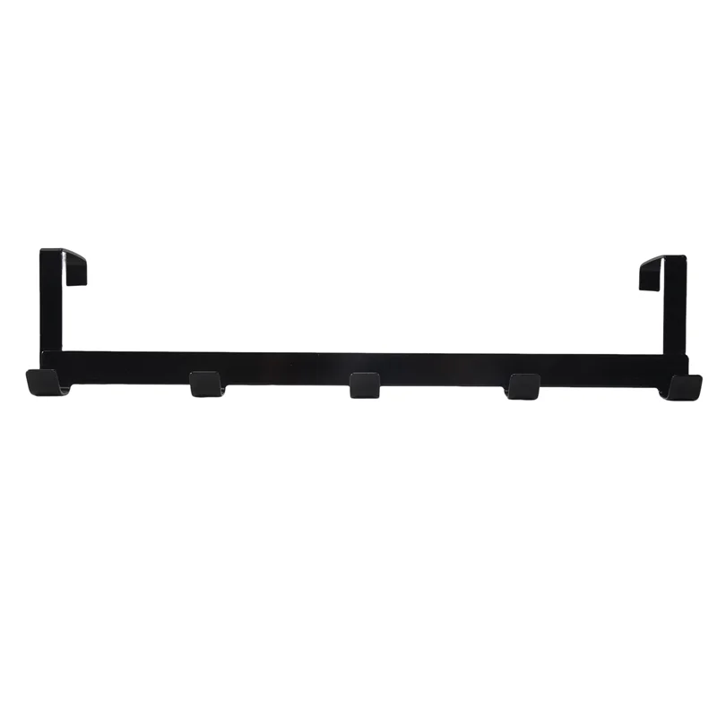 AB46-Smart Wide Over The Door Rack Gancho de hierro forjado Negro