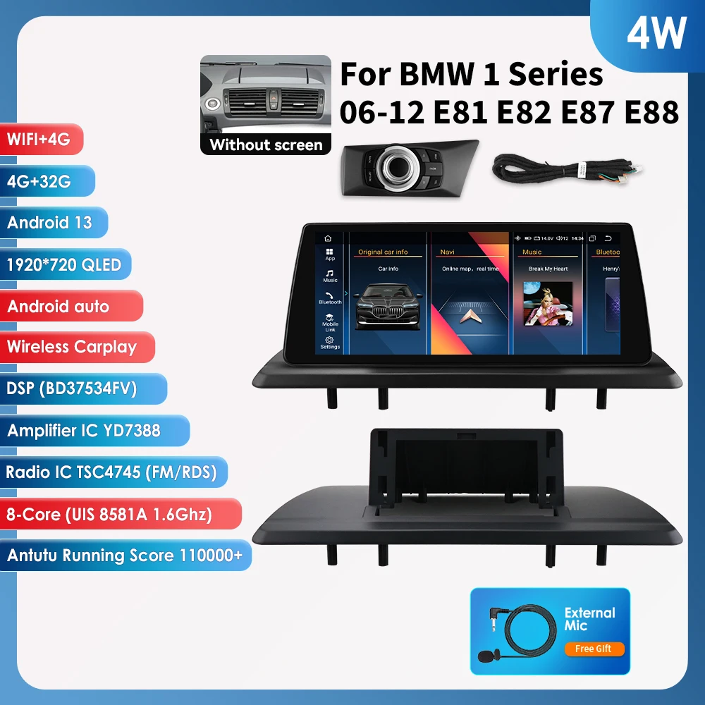 Autoradio Voor Bmw 1 Serie 06 - 12 E81 E82 E87 E88 Ccc Cic Carplay Auto Intelligente Systemen Android Auto Gps Navigatie Wifi 4G