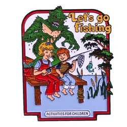 C4668 Let's go fishing Activities For Children Brooches on Clothes Badges Lapel Pins for Backpack Enamel Pin Jewelry Accessories