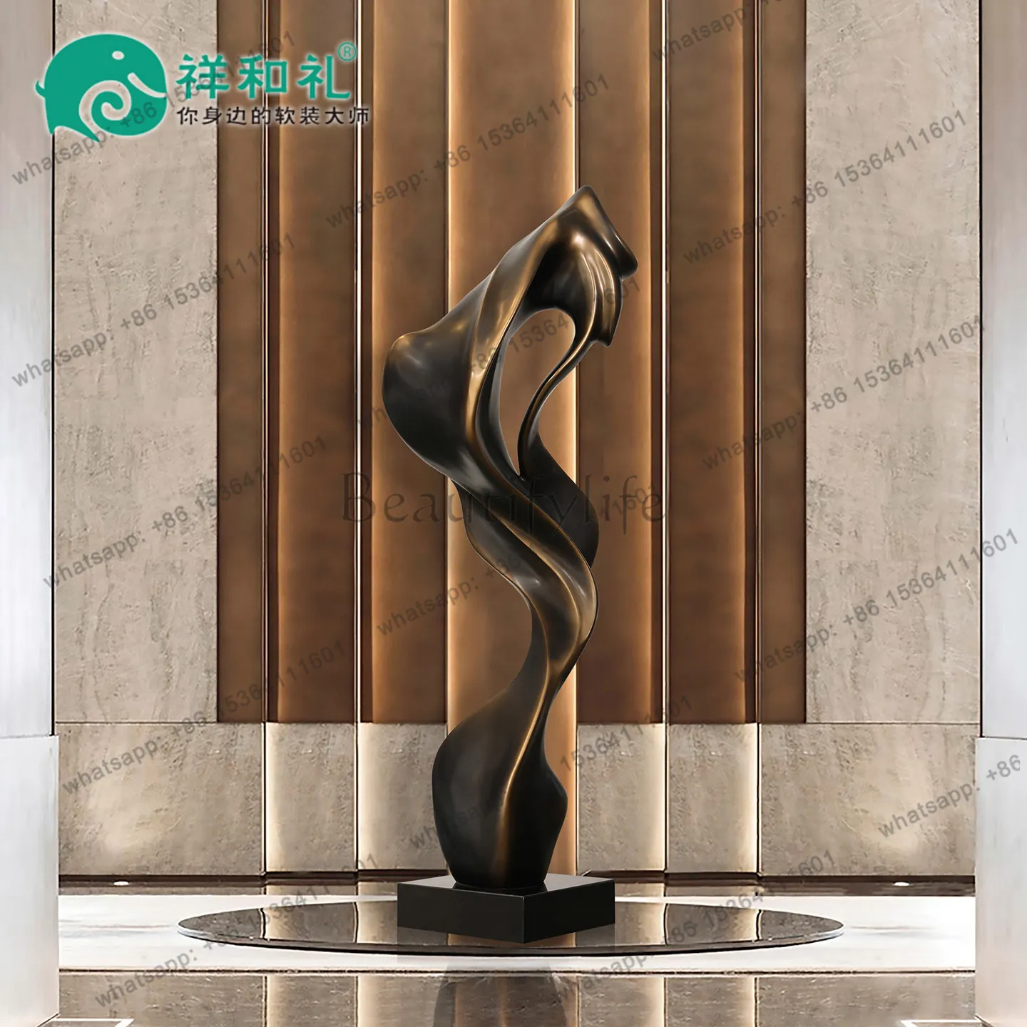 

Large FRP Sculpture Club Villa Abstract Floor Ornament Creative Entrance Crafts