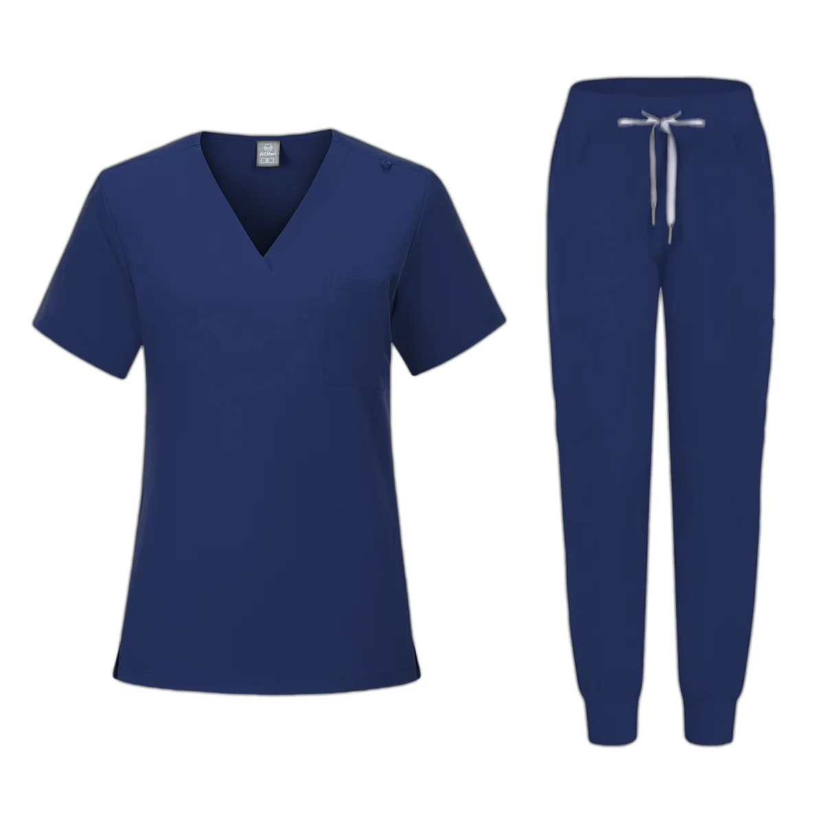 Conjuntos de uniformes de enfermagem em v para mulheres, uniforme médico, calças jogger e perna, conjuntos de enfermeira, hortelã e roxo, muitas cores, preço barato