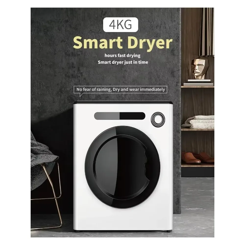 Portable Clothes Dryer, Front Load Compact Laundry Dryers with Exhaust Pipe, 850W, ABS Control Panel, 9lbs Compact Dryer