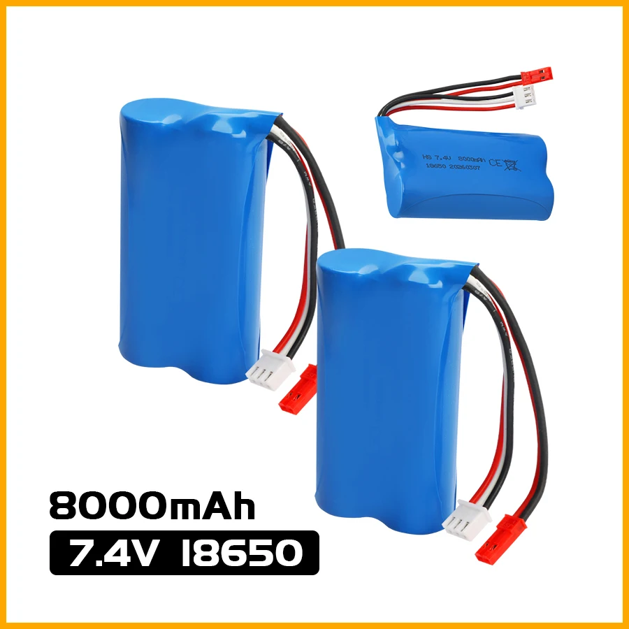 8000mAh 7.4V 18650 JST plug Li-ion Battery pack For USB SG1605 SG1606 SG1603 SG1604 Pro UDIRC UD 1603 1607 Pro RC Car