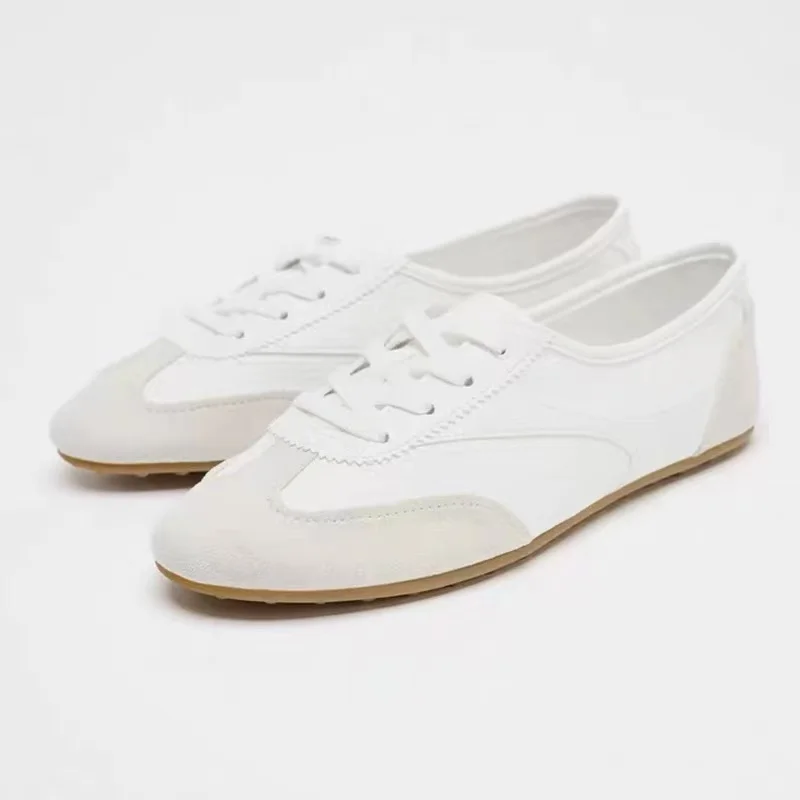 

Женские повседневные туфли De Xin: мягкие, дышащие, с круглым носком, модные, трендовые, на плоской подошве, универсальные, однотонные