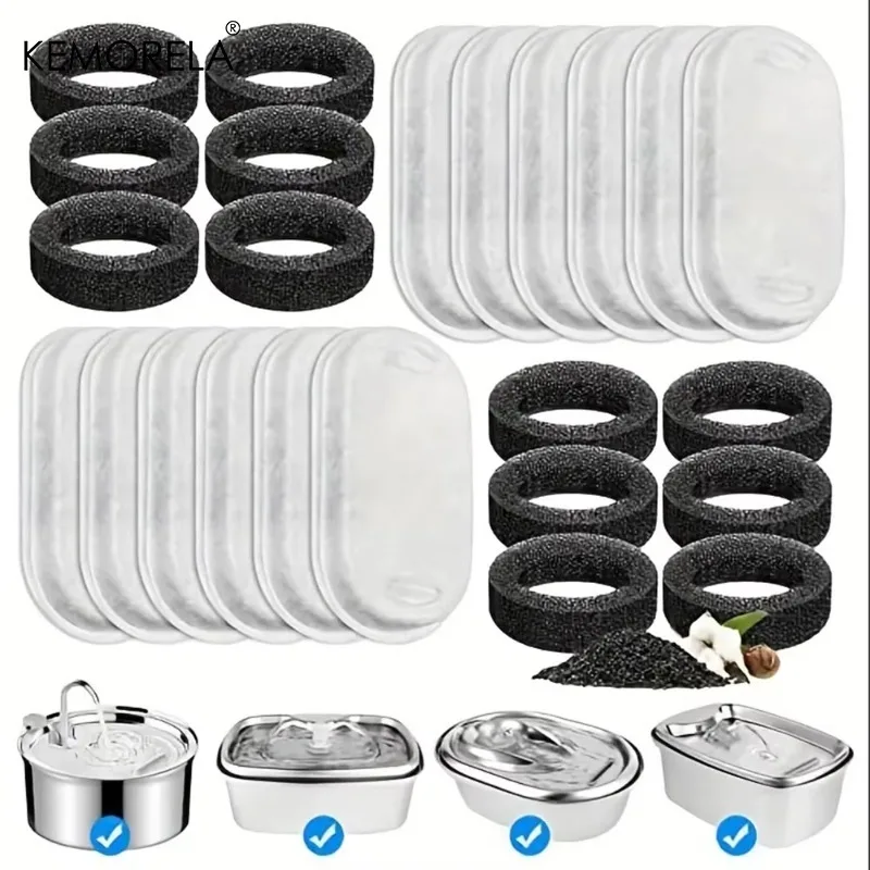 8/12/16/24 pçs filtros de fonte de água para gato para 108oz/3.2l fluxo de água ajustável fonte de água para animais de estimação acessórios de fonte de gato