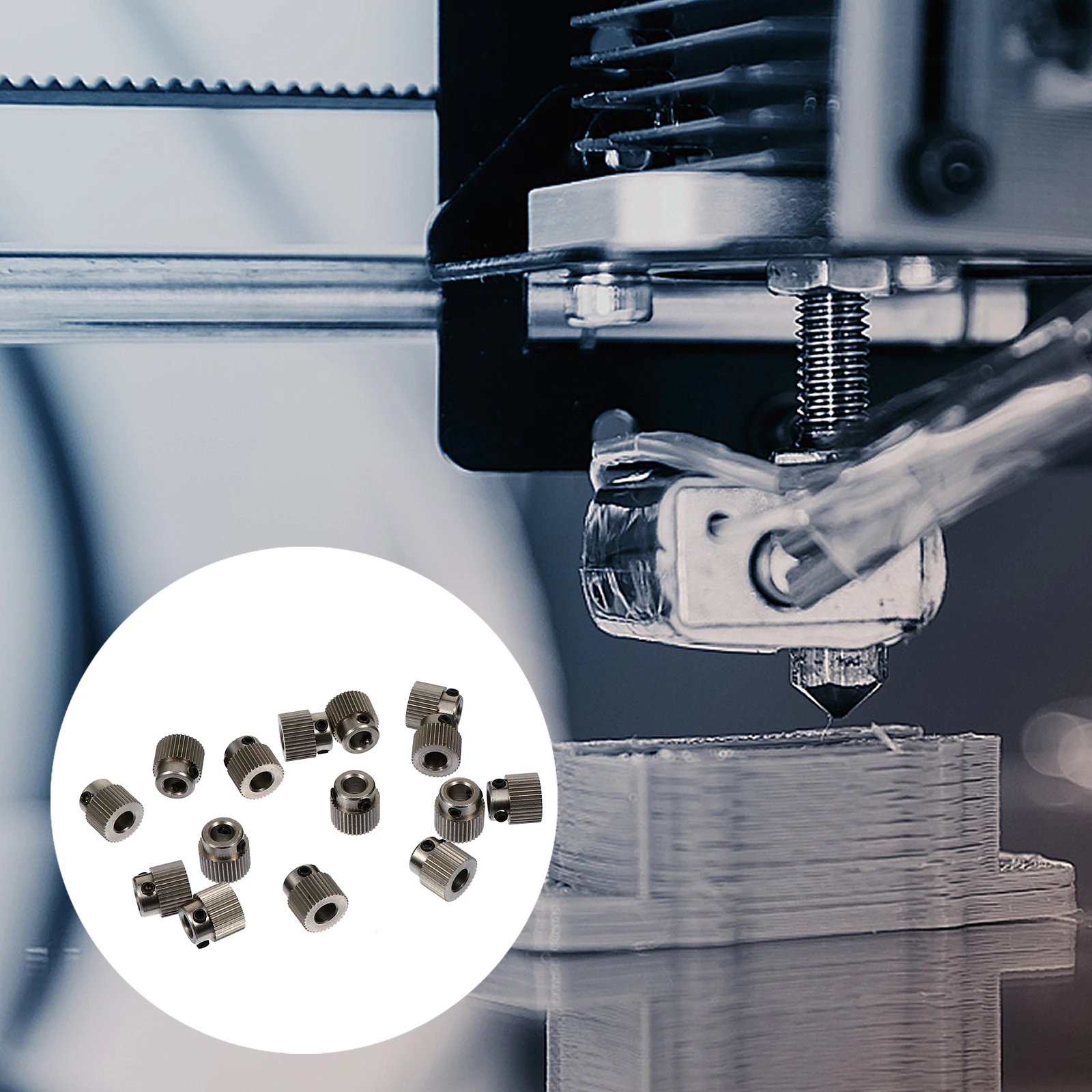 

15 Pcs Stainless Steel Gear Extruder 3D Printer Part Small Wheel Drive Feeder Compatible Most Printers Easy Install Premium