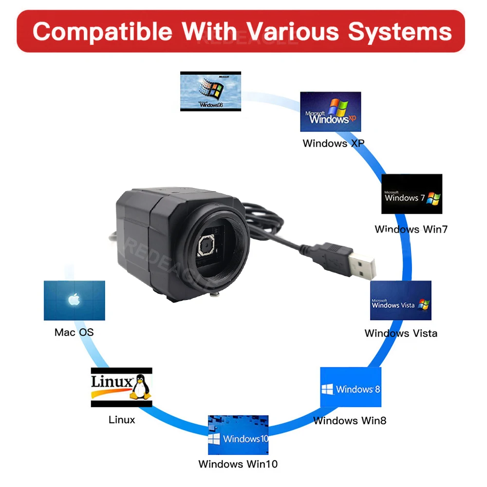 REDEAGLE-cámara web Industrial HD de 8MP y 15fps, dispositivo con Sensor IMX179, autoenfoque, videoconferencia, USB, para enseñanza