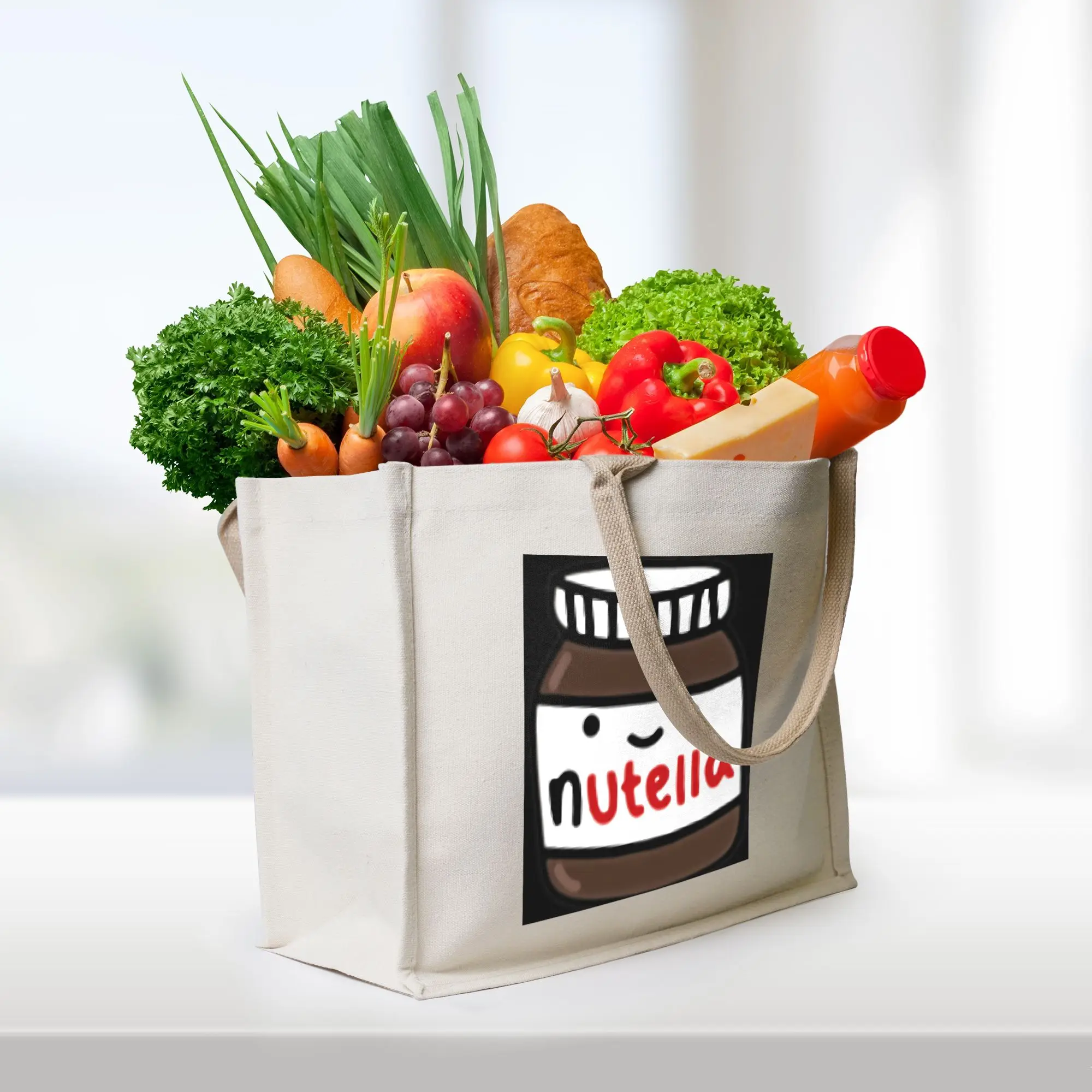 

Сумки для покупок Nutella, холщовая сумка-тоут, женская сумка через плечо, дорожная сумка