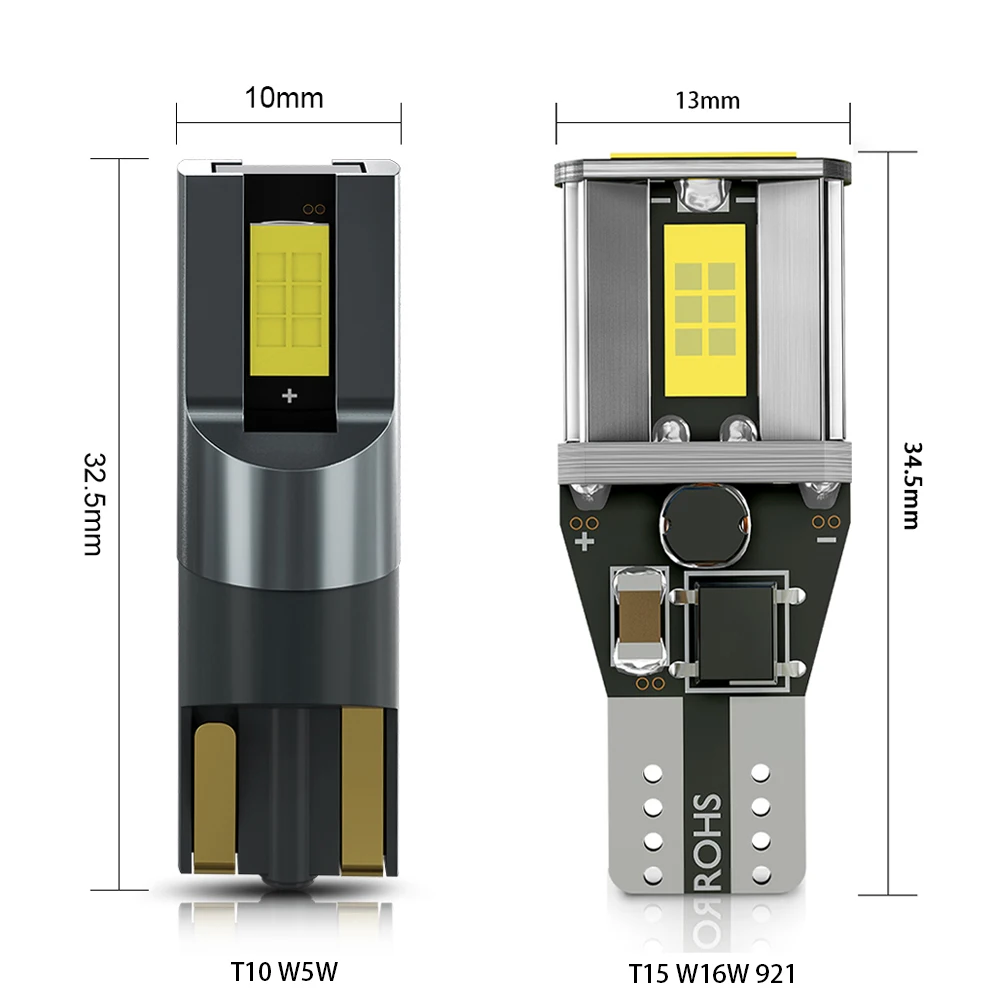 2pc Super Bright LED T15 W16W Canbus T10 W5W Car Light High Power 3570SMD No Error Auto Accessories Signal Lamp Reverse Bulb 12V