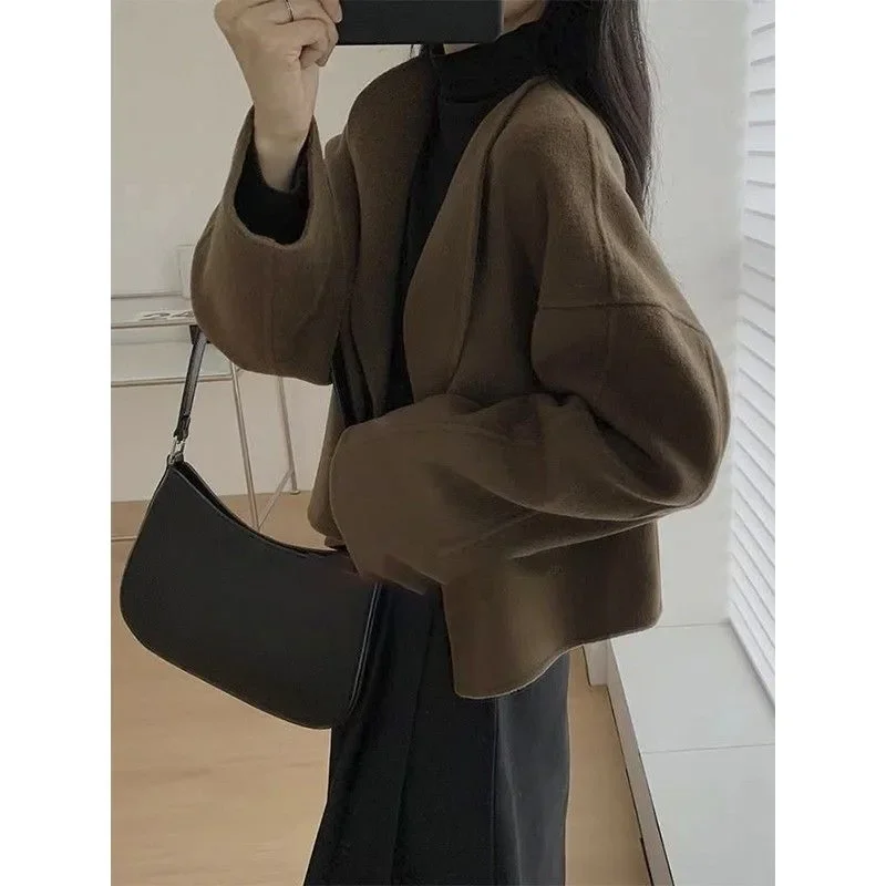 Women Loose Blazer Midi Skirt Suit Long Sleeve Cardigan Jacket High Waist A-line Skirt Autumn New Set