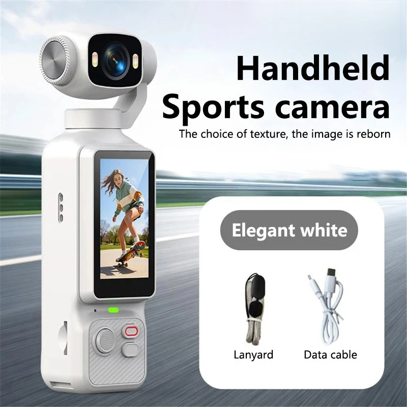 New 4K Handheld Action Camera HD 180° Rotatable Lens Anti-shake Pocket Vlog Camera with Fill Light for Outdoor Sports 2026