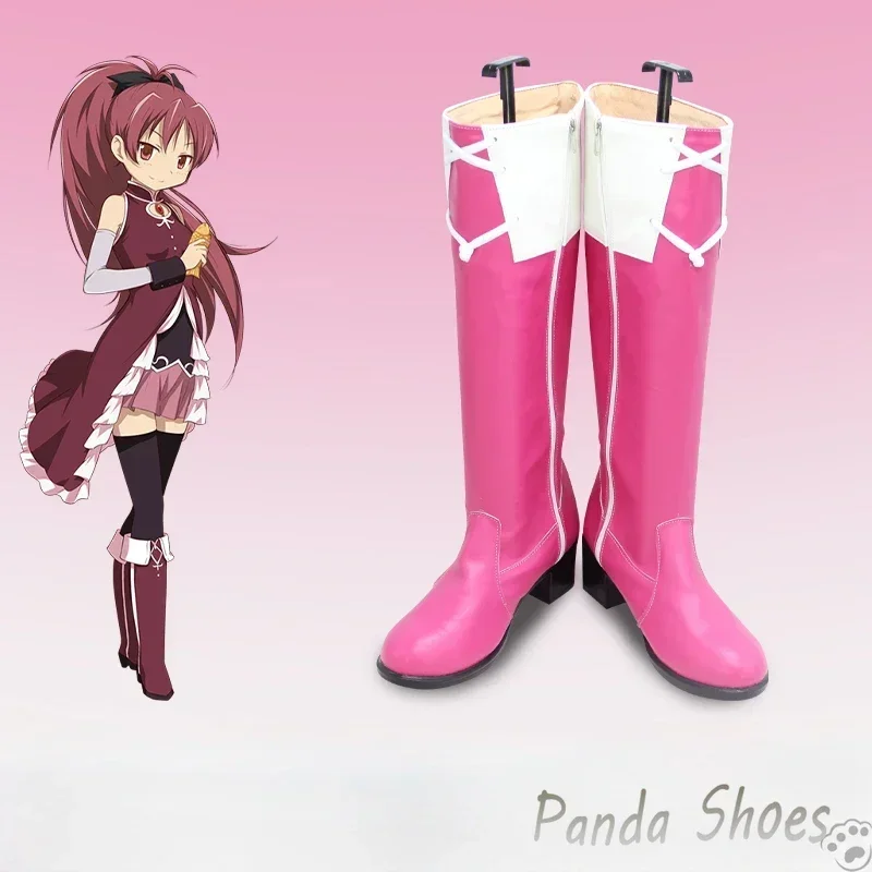

Аниме Puella Magi Madoka Magica Обувь для косплея Сакура Кёко Cos Длинные розовые сапоги Косплей Костюм Опора Обувь для Хэллоуина
