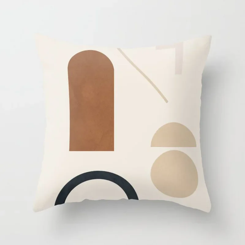 45*45cm Modern Simple Abstract Cushion Cover Plant Leaf Geometric Pillow Sofa Office Seat Home Decoration