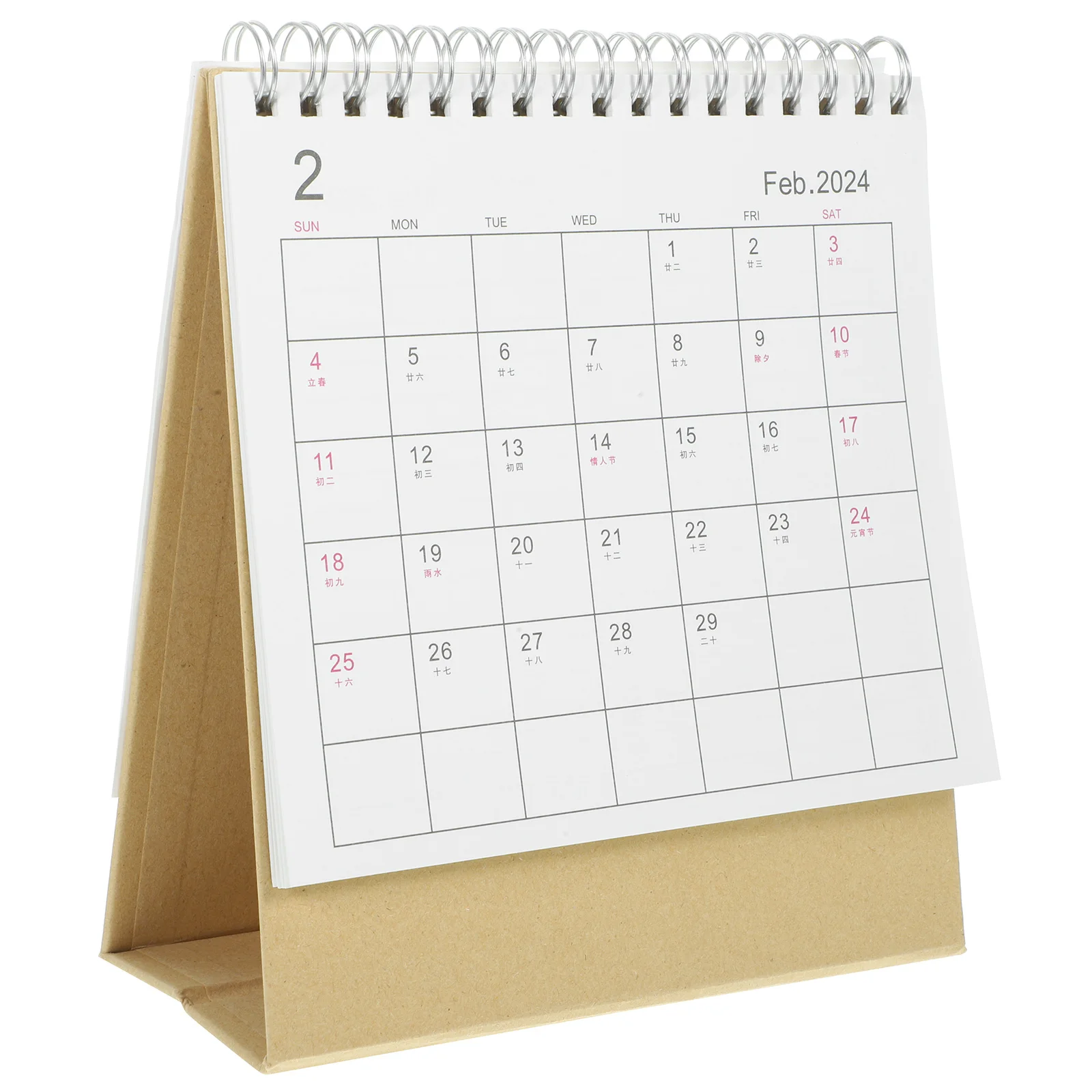 

Desktop Calendar 2023-2024 Small Thick Paper Simple Design Home Office Decor Freestanding Table Top Schedule