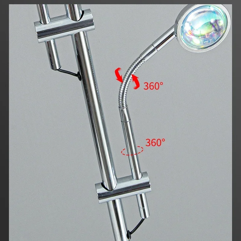 Imagem -05 - Luxo Led Projeção Lâmpada de Assoalho Nordic Arco-íris Lâmpadas pé Arte Barra Quarto Cabeceira Luzes Chão Casa Decora Dropshipping